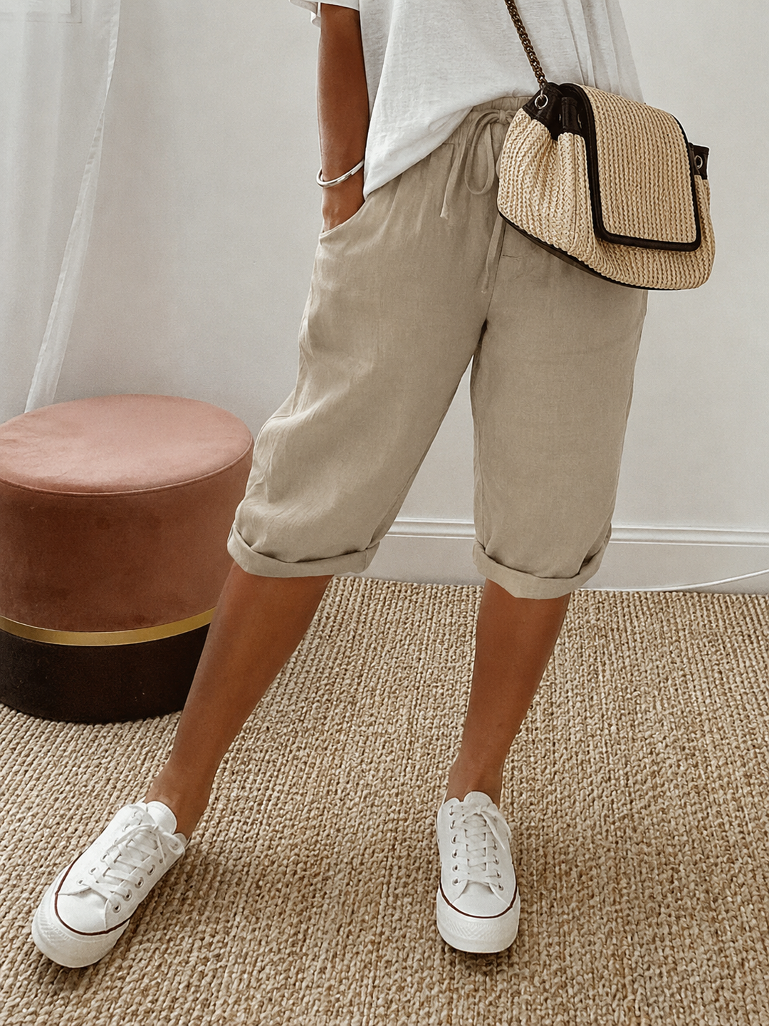 Shorts Cómodos de Verano en Beige