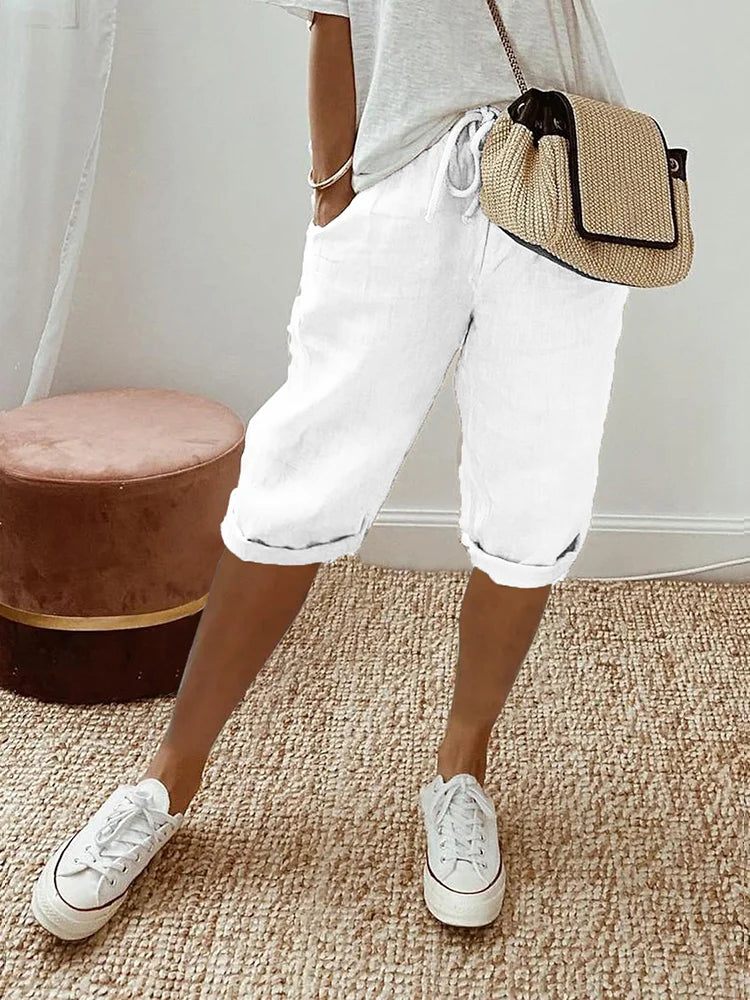 Shorts Cómodos de Verano en Blanco