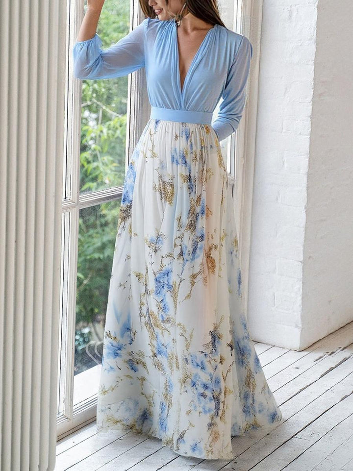 Sofisticado Vestido Maxi de Otoño Floral (3)