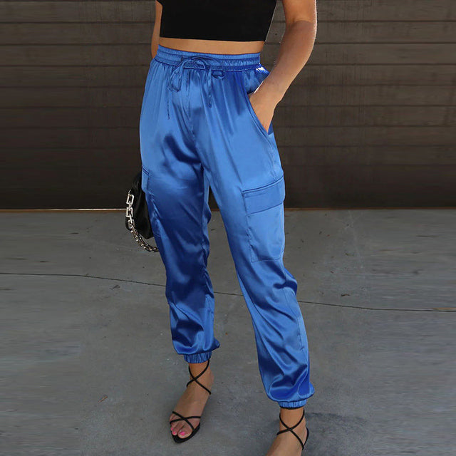 Sofisticados Pantalones Cargo en Azul