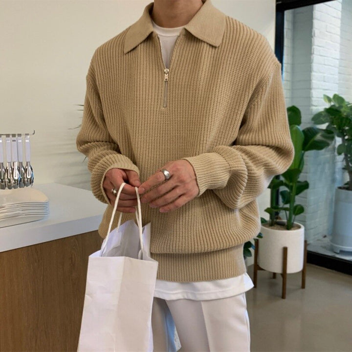Strukturierter Herren Pullover für den Herbst in Beige