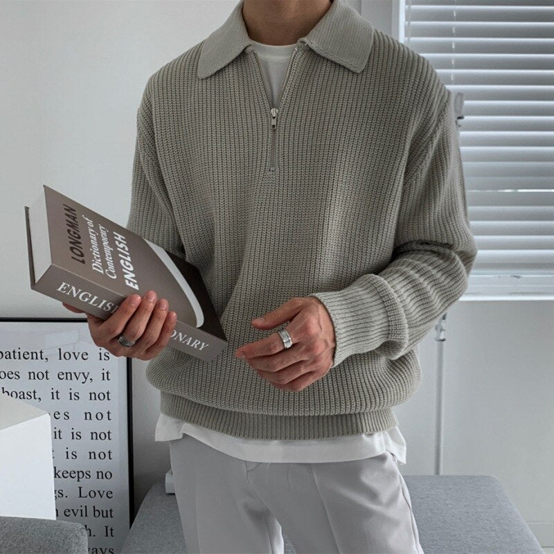 Strukturierter Herren Pullover für den Herbst in Grau