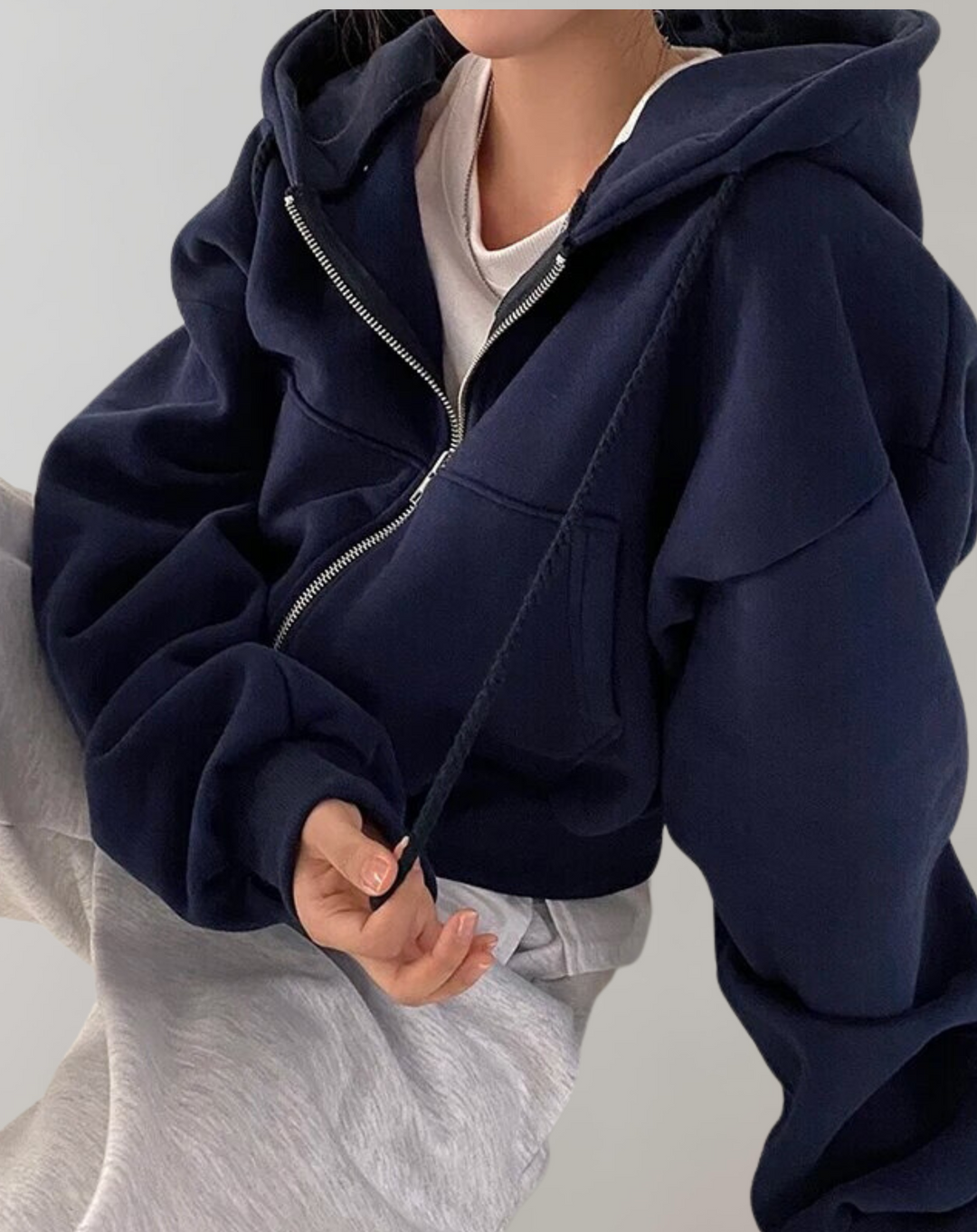 Sudadera con Capucha Mujer Cómoda Casual en Negro