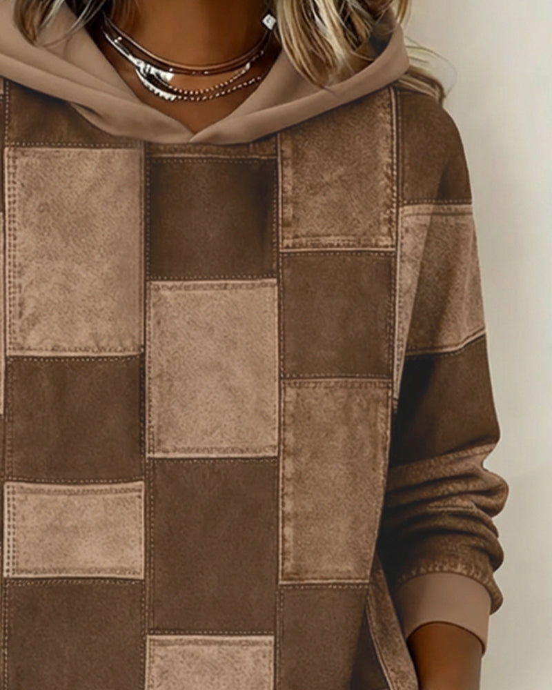 Sudadera Mujer Algodón Manga Larga a Cuadros (10)