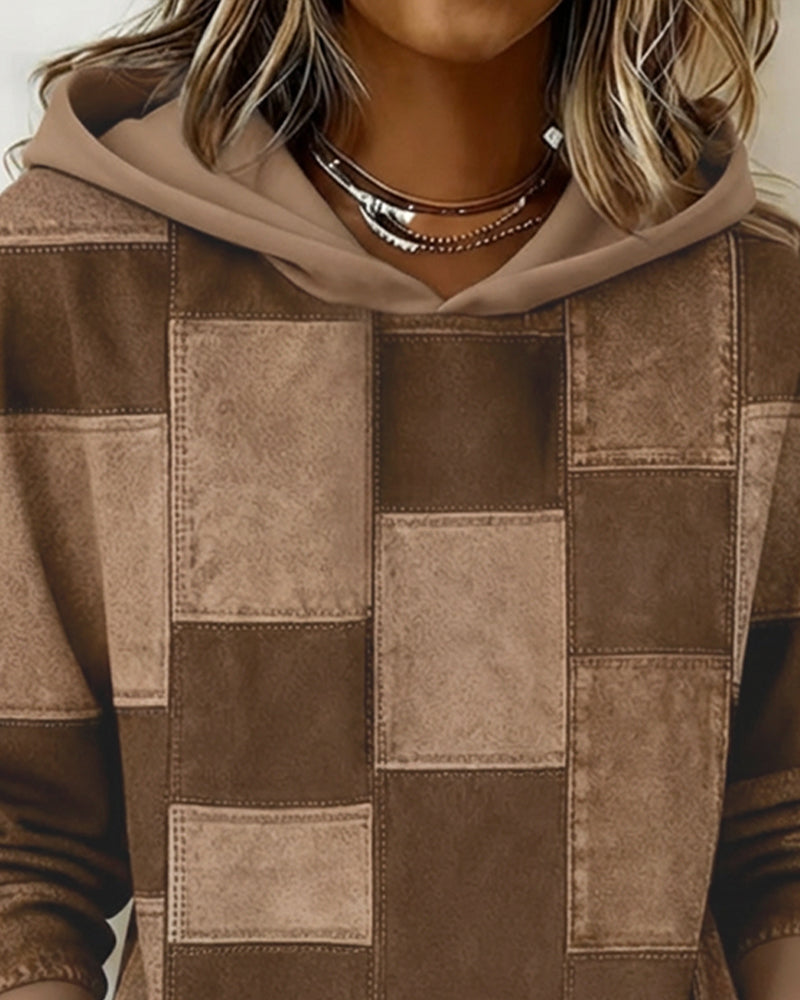 Sudadera Mujer Algodón Manga Larga a Cuadros (11)