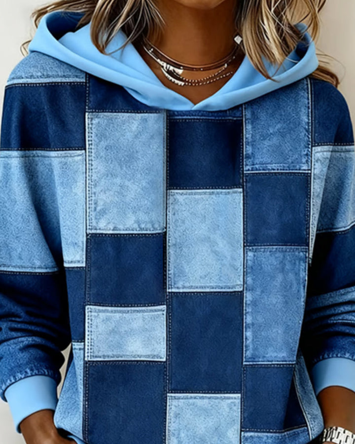 Sudadera Mujer Algodón Manga Larga a Cuadros (2)