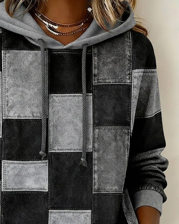 Sudadera Mujer Algodón Manga Larga a Cuadros (6)