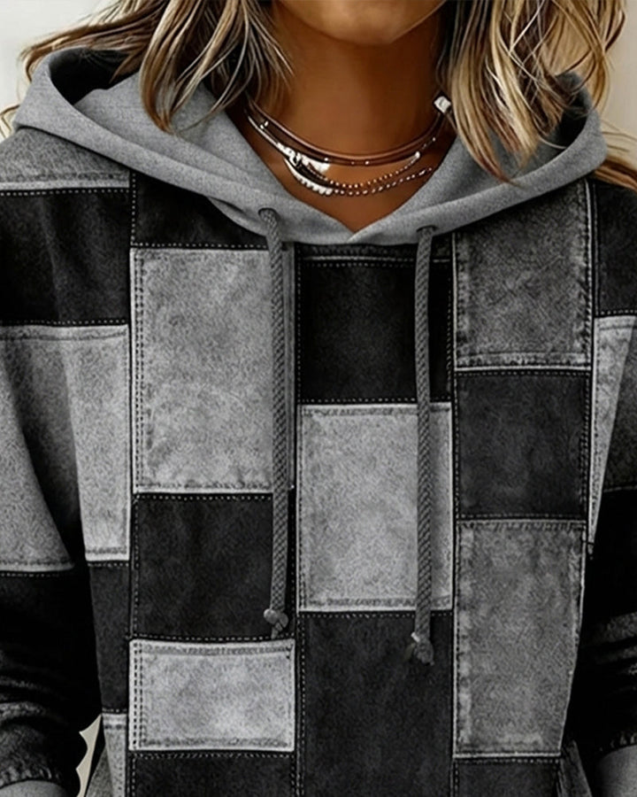 Sudadera Mujer Algodón Manga Larga a Cuadros (7)