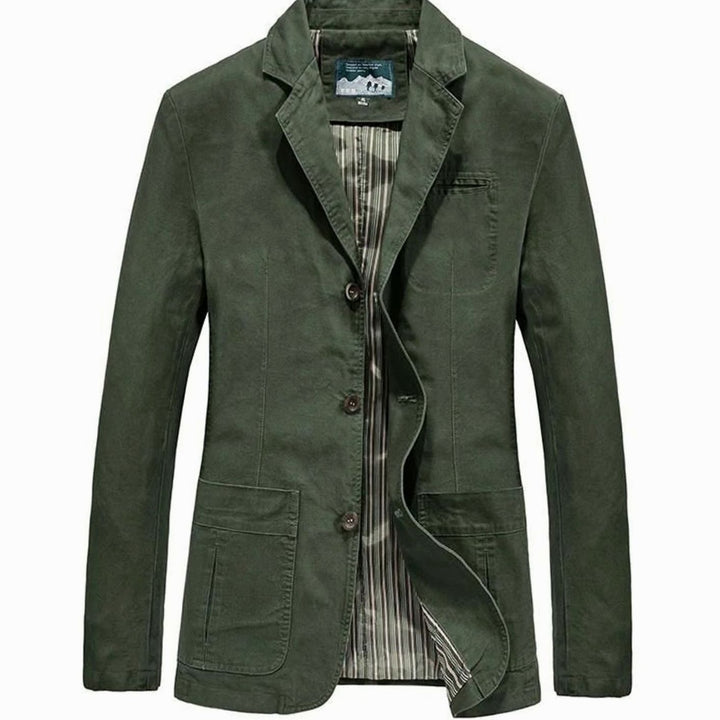Taillierte Herren Jacke aus Baumwolle in Army Green
