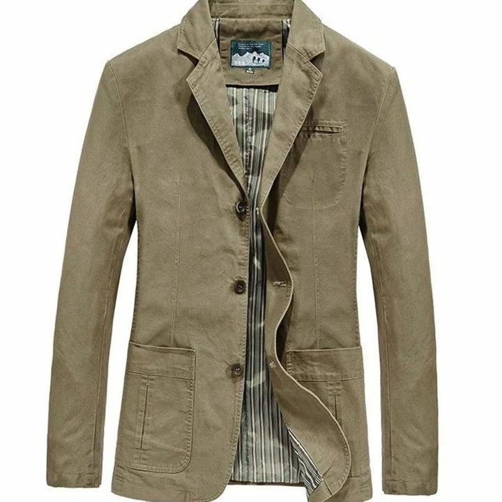 Taillierte Herren Jacke aus Baumwolle in Khaki