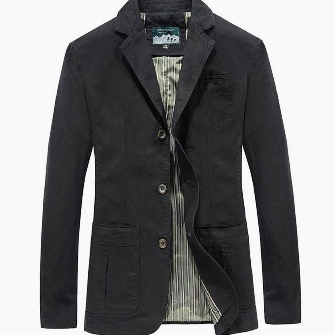 Taillierte Herren Jacke aus Baumwolle in Schwarz