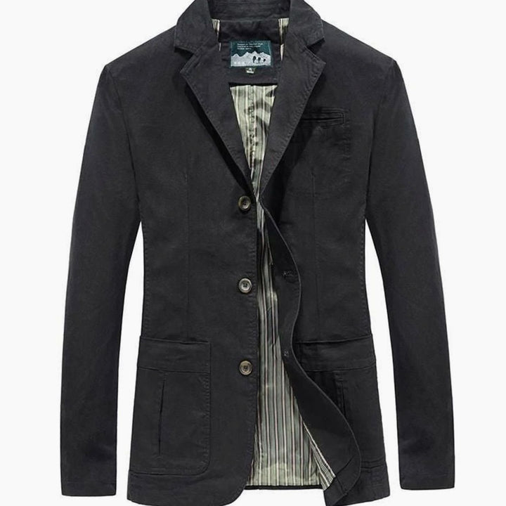 Taillierte Herren Jacke aus Baumwolle in Schwarz