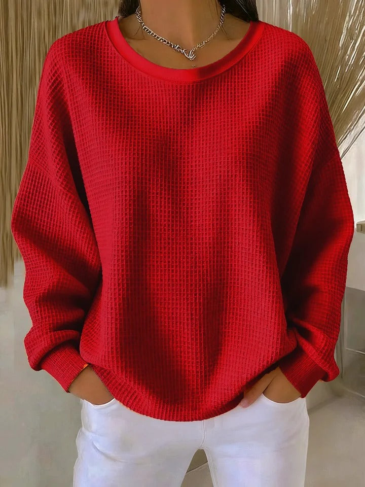 Versátil Pullover Acogedor en Rojo