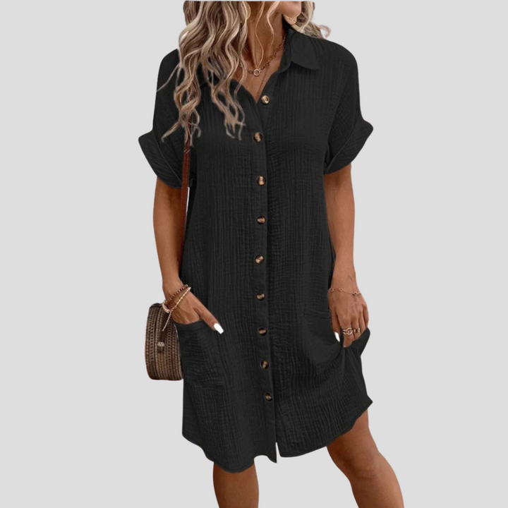 Vestido camisero para invitada de boda en Negro