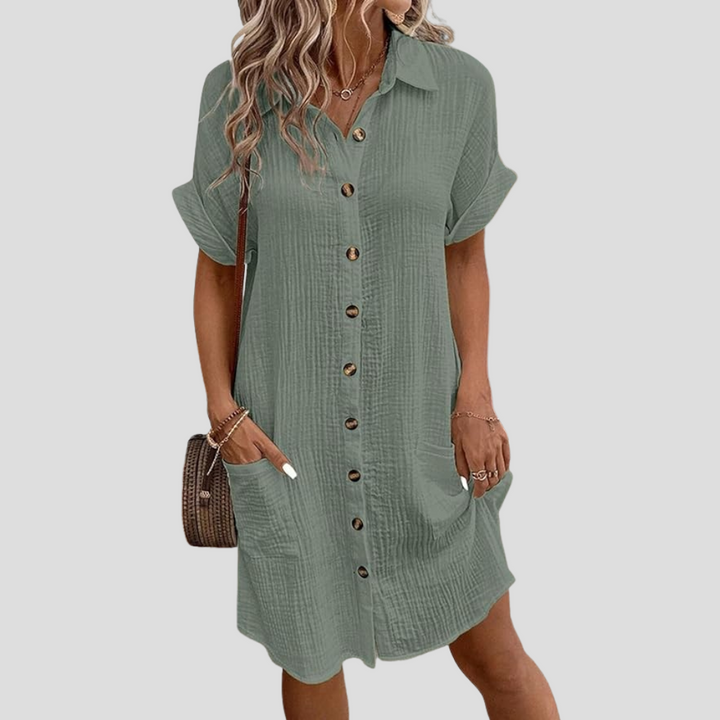Vestido camisero para invitada de boda en Verde