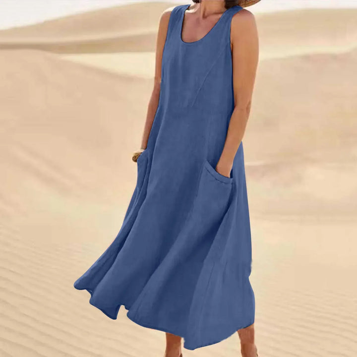 Vestido corto de playa para verano en Azul