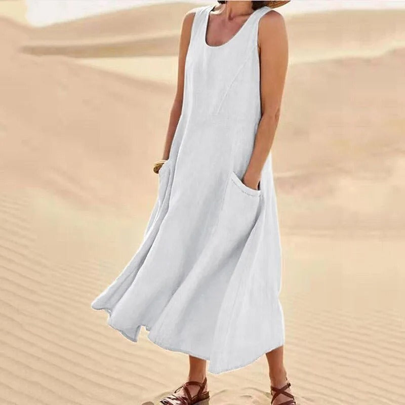 Vestido corto de playa para verano en Blanco
