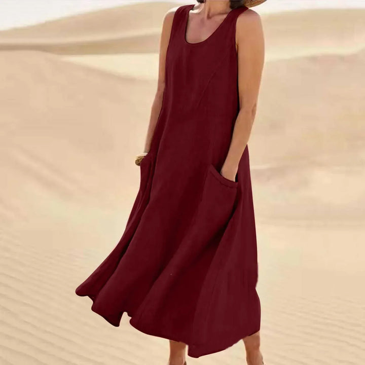Vestido corto de playa para verano en Burgunder