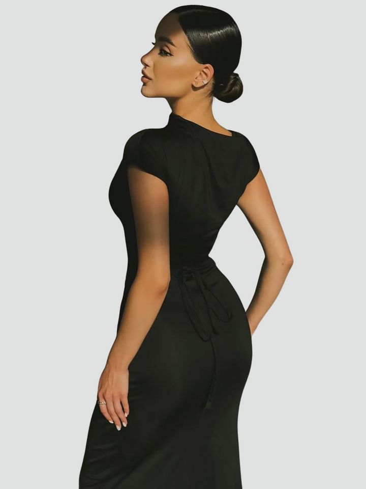 Vestido de Cóctel Maxi Ajustado con Pliegues (11)