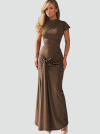 Julia | Damen Cocktailkleid Maxilänge eng anliegend mit Plissee