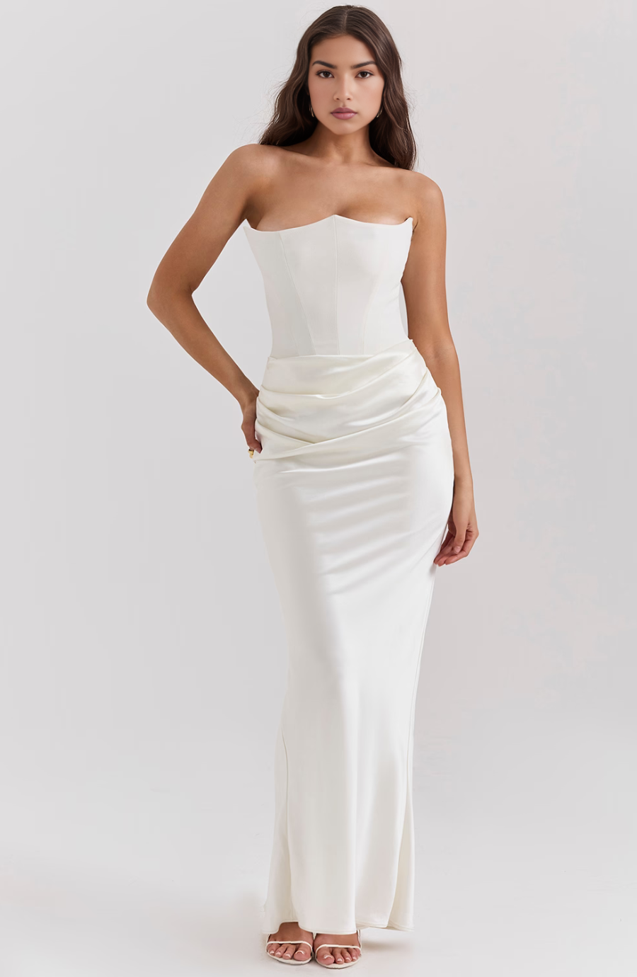 Vestido de Cóctel Maxi Elegante para Gala en Blanco 2