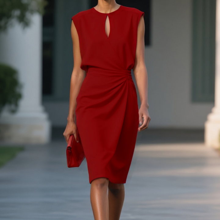 Vestido de cóctel midi para ocasiones elegantes en Rojo