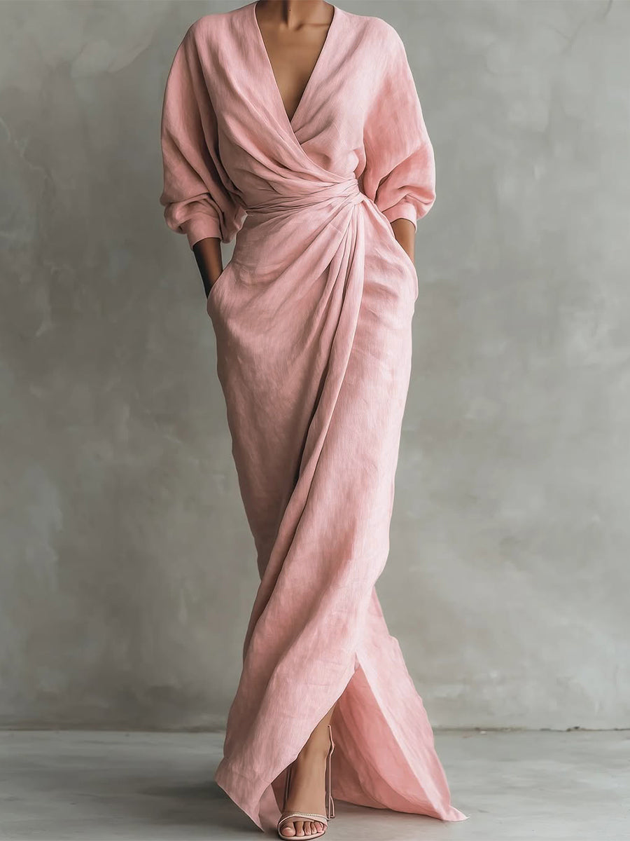 Vestido de Invitada de Boda Otoñal en Rosa