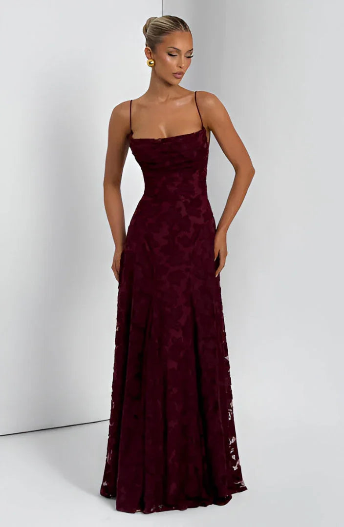 Vestido de Invitada Maxi Floral para Bodas en Burdeos