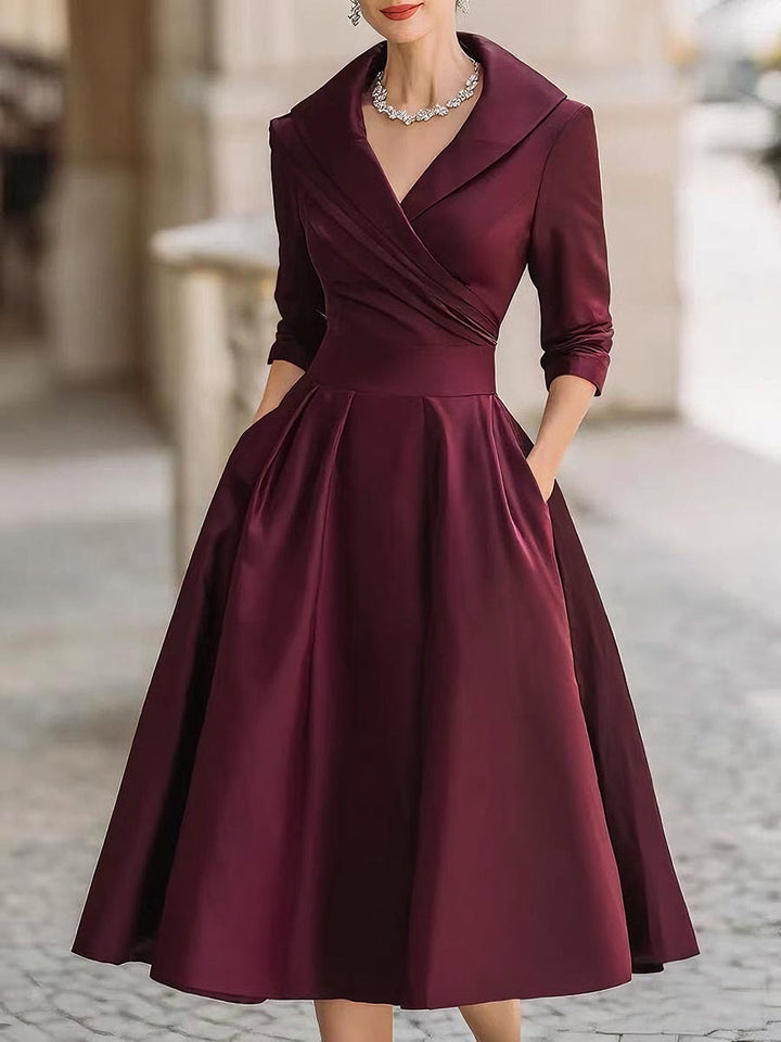 Vestido de invitada para bodas otoñales en Vino
