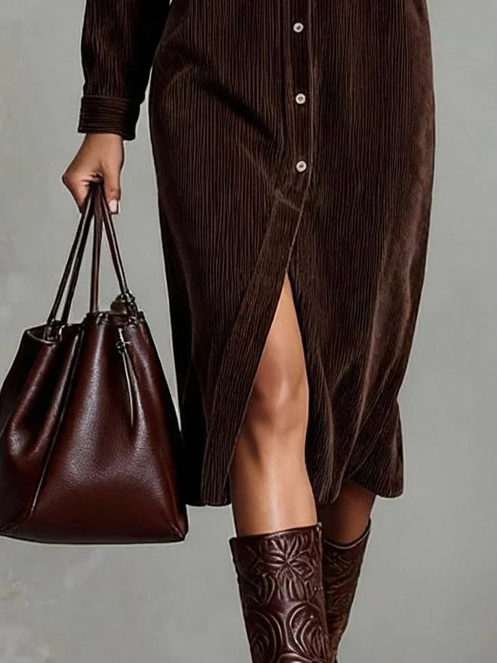 Vestido de Otoño Acampanado Casual (6)