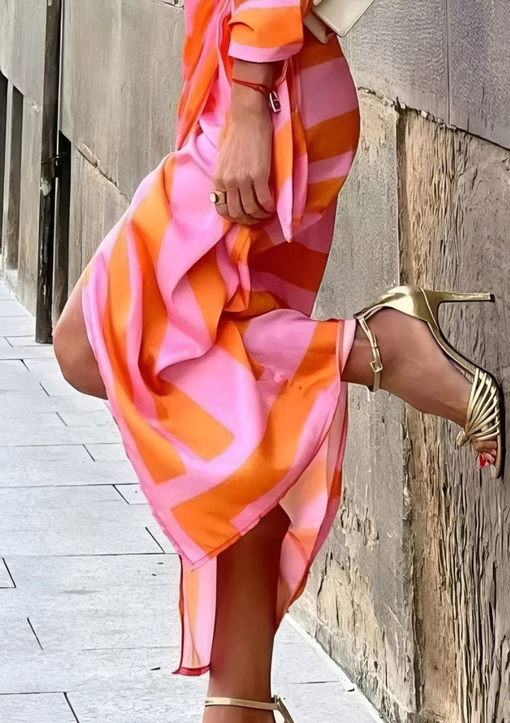 Vestido de Otoño Estampado Cruzado (2)