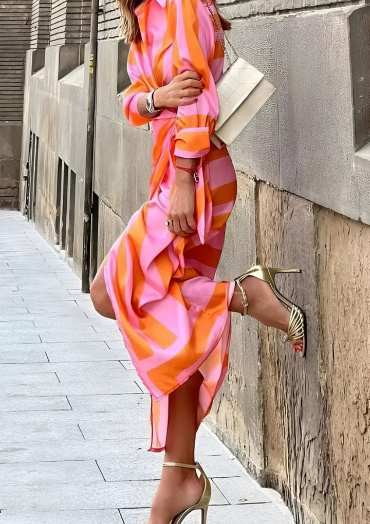 Vestido de Otoño Estampado Cruzado (7)