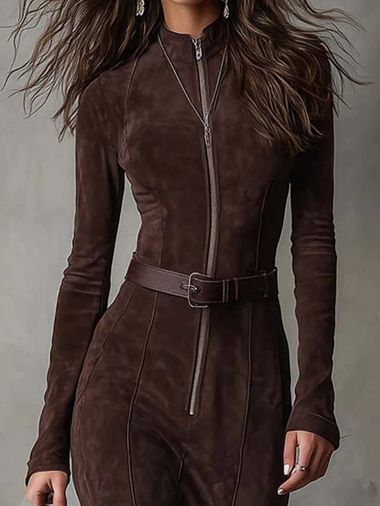 Vestido de Otoño Maxi Elegante con Cintura Ajustada (2)