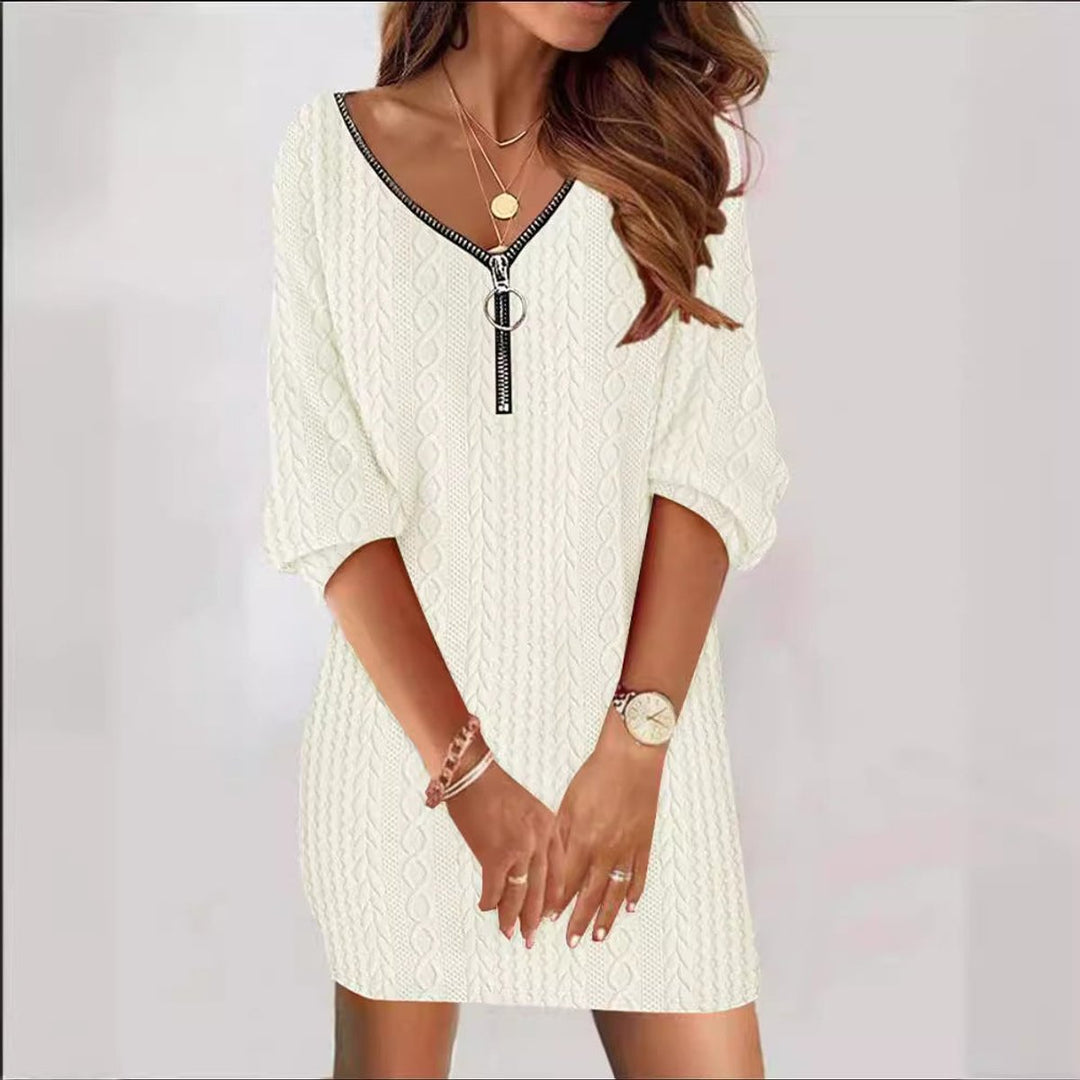 Vestido de punto mini casual para mujer (3)