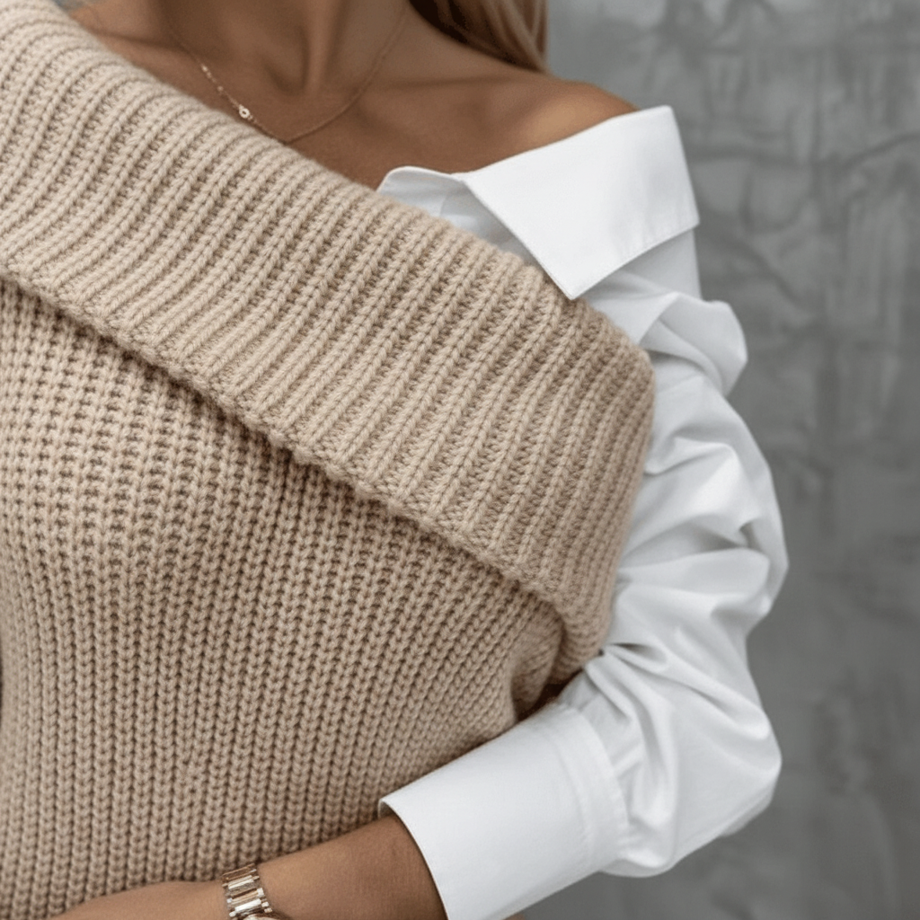 Vestido de Punto Mujer Entallado para Otoño (3)
