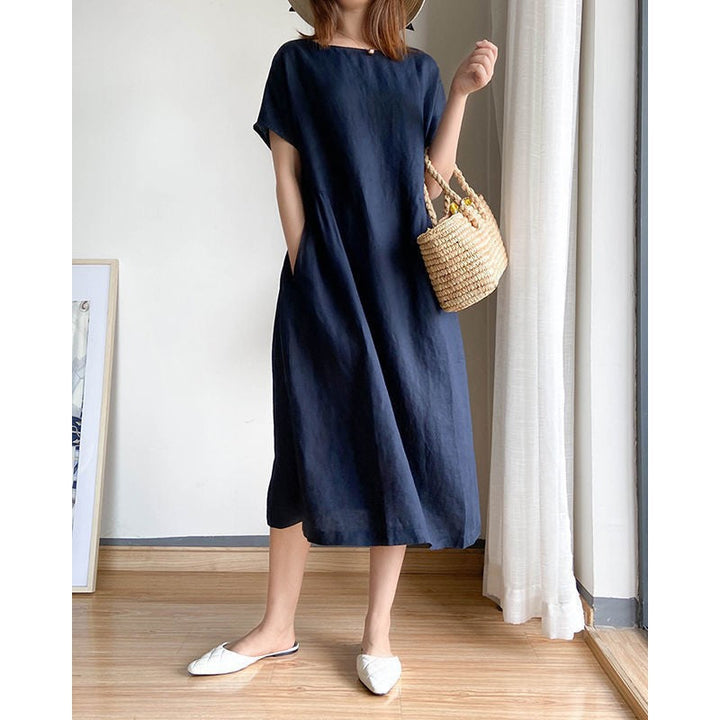 Vestido de verano midi para mujer en Azul oscuro 2