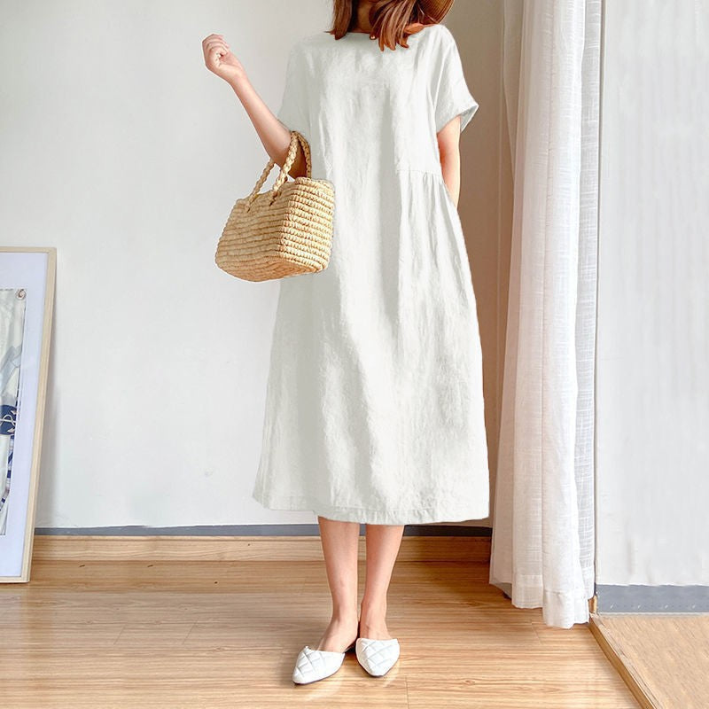 Vestido de verano midi para mujer en Blanco 2