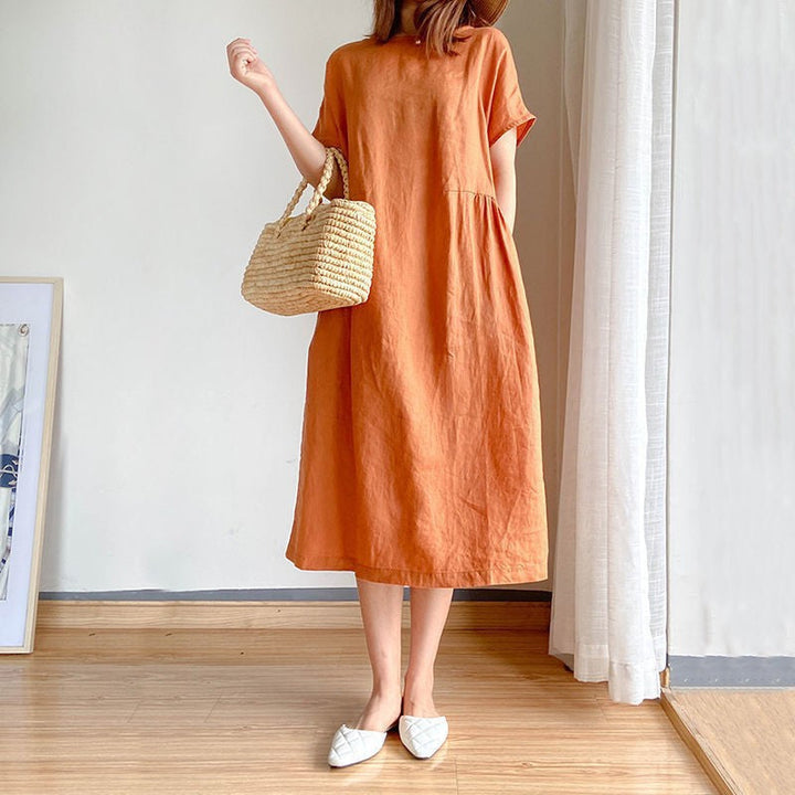 Vestido de verano midi para mujer en Naranja