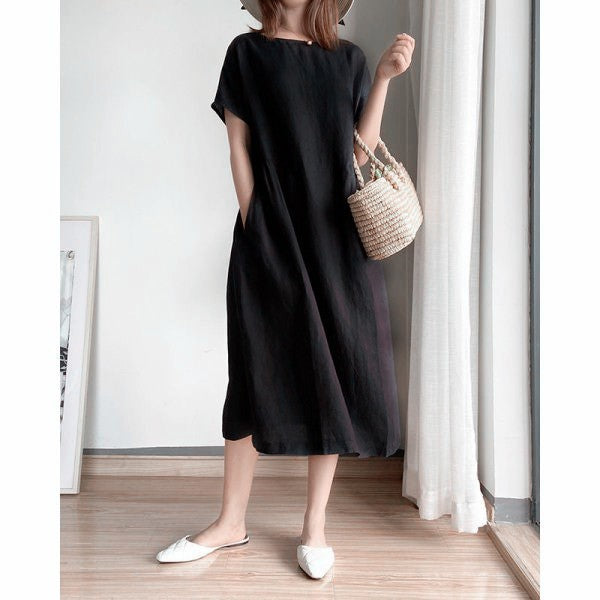 Vestido de verano midi para mujer en Negro 2
