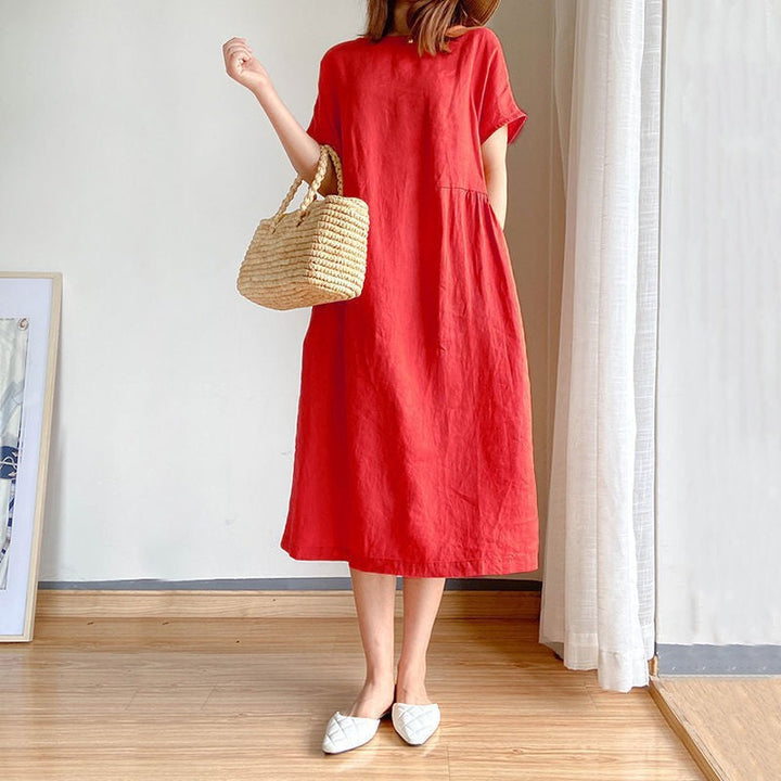 Vestido de verano midi para mujer en Rojo 1