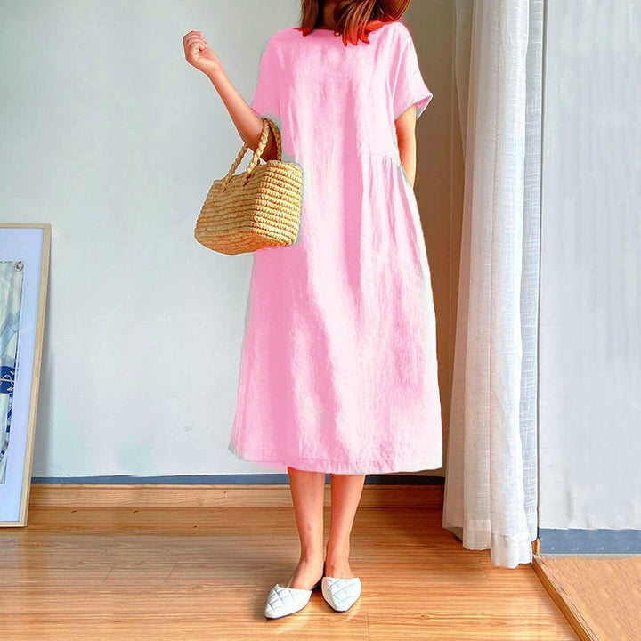 Vestido de verano midi para mujer en Rosa
