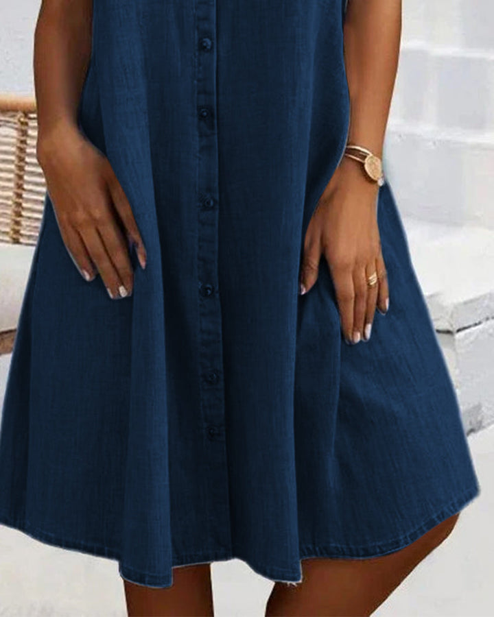 Vestido evasé ligero para invitada de boda en Negro 4