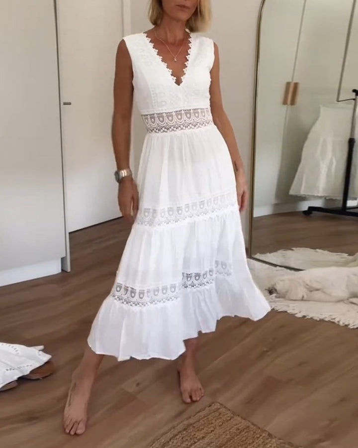 Vestido Largo de Encaje para Invitada de Boda