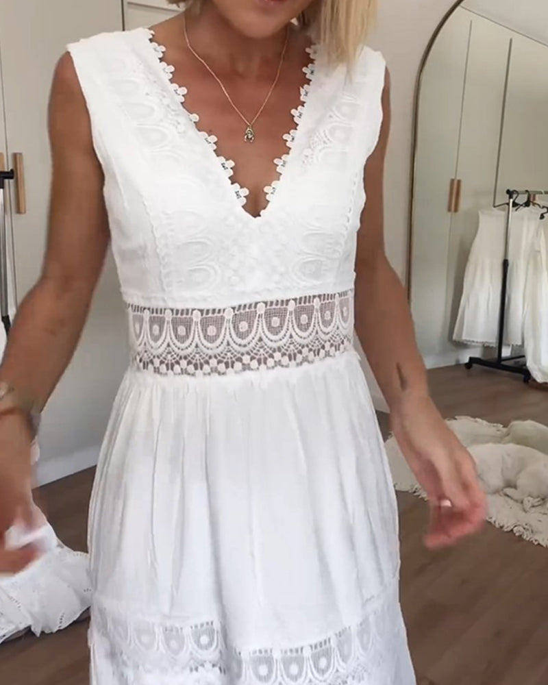 Vestido Largo de Encaje para Invitada de Boda (3)