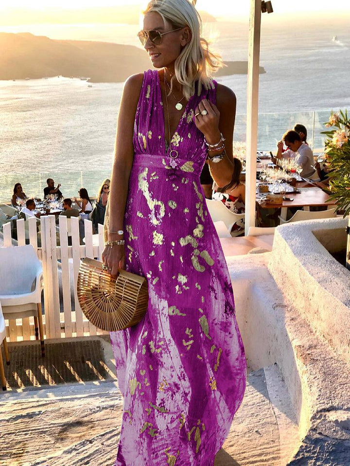 Vestido Maxi Brillante para Invitada a Boda en Morado