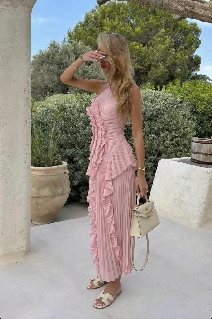 Vestido Maxi de Invitada de Boda para Verano en Rosa 4