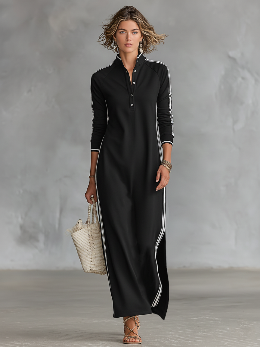 Vestido Maxi Minimalista de Otoño (8)