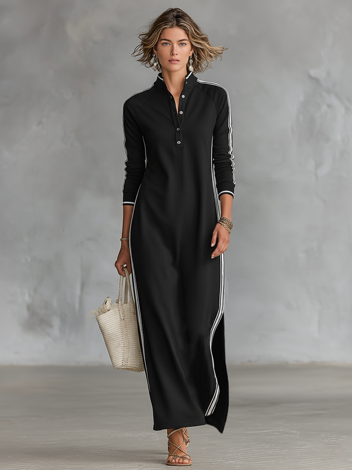 Vestido Maxi Minimalista de Otoño (8)