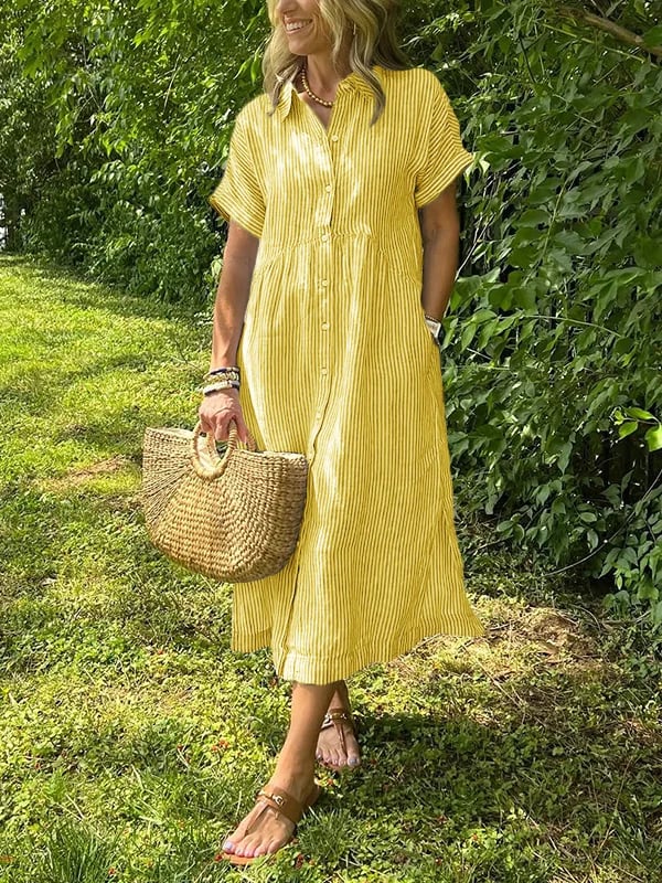Vestido Midi de Playa en Amarillo