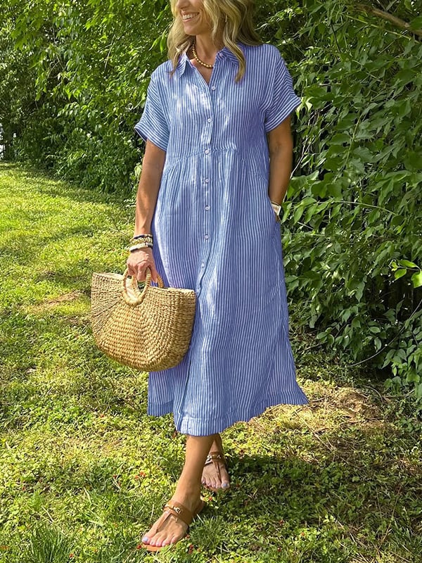 Vestido Midi de Playa en Azul
